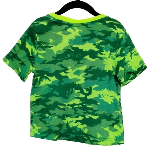 Jurassic World Kids Size 4T T-Shirt Dinosaur Graphic Tee Green Camouflage - Picture 4 of 6